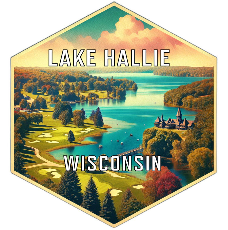 Lake Hallie Wisconsin Travel Destination Souvenir Vinyl Decal Sticker 6-Inch