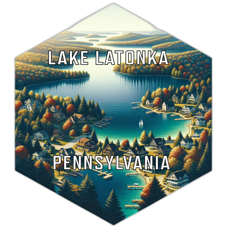Lake Latonka Pennsylvania Souvenir Travel Destination Die Cut Hexagon Fridge Magnet 2-Inch
