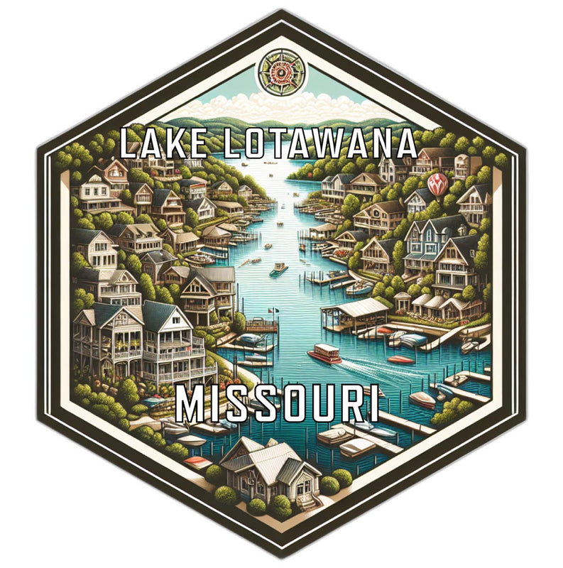 Lake Lotawana Missouri Souvenir Travel Destination Die Cut Hexagon Fridge Magnet 6-Inch