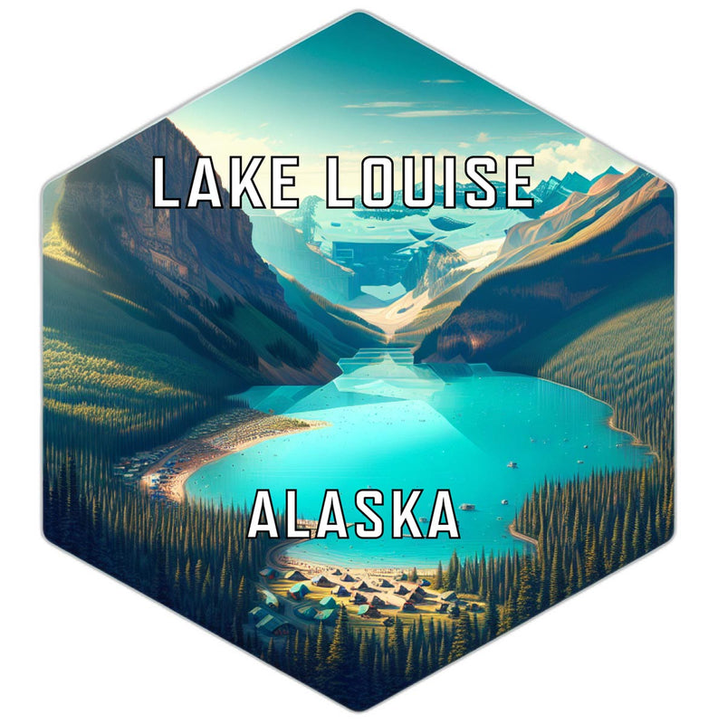 Lake Louise Alaska Travel Destination Souvenir Vinyl Decal Sticker 4-Inch