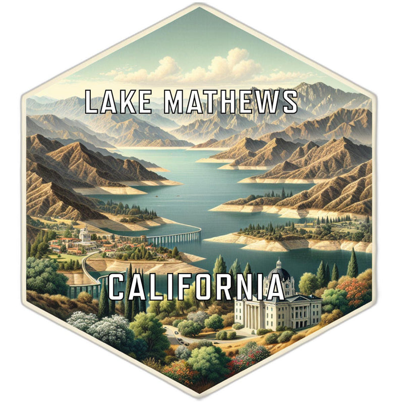 Lake Mathews California Travel Destination Souvenir Vinyl Decal Sticker 2-Inch