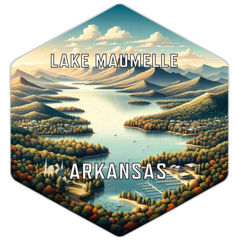 Lake Maumelle Arkansas Souvenir Travel Destination Die Cut Hexagon Fridge Magnet 2-Inch