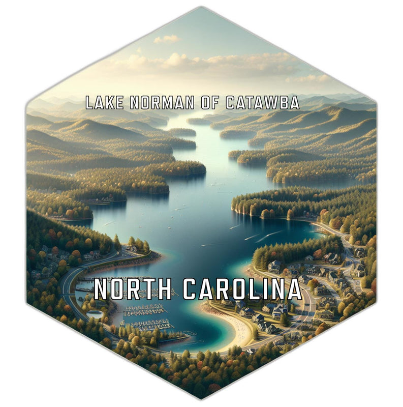 Lake Norman Of Catawba North Carolina Souvenir Travel Destination Die Cut Hexagon Fridge Magnet 2-Inch