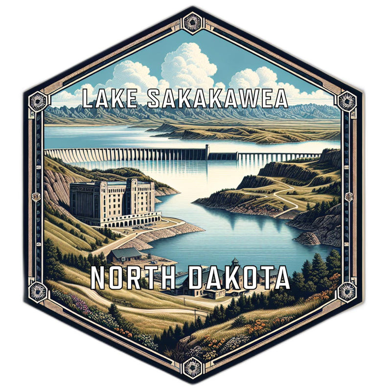 Lake Sakakawea North Dakota Travel Destination Souvenir Vinyl Decal Sticker 6-Inch