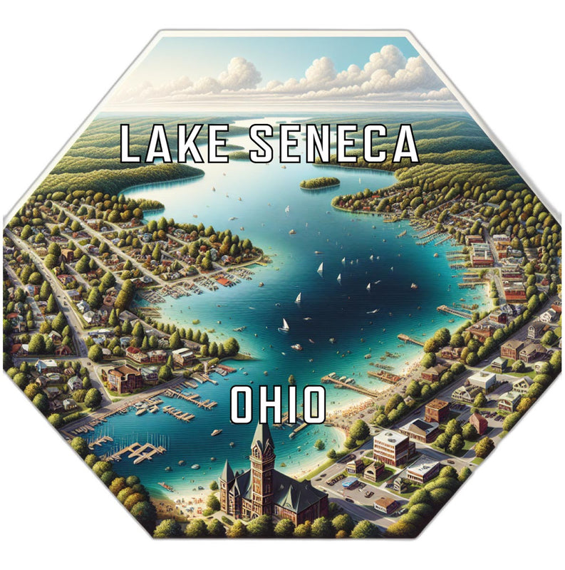 Lake Seneca Ohio Souvenir Travel Destination Die Cut Hexagon Fridge Magnet 6-Inch