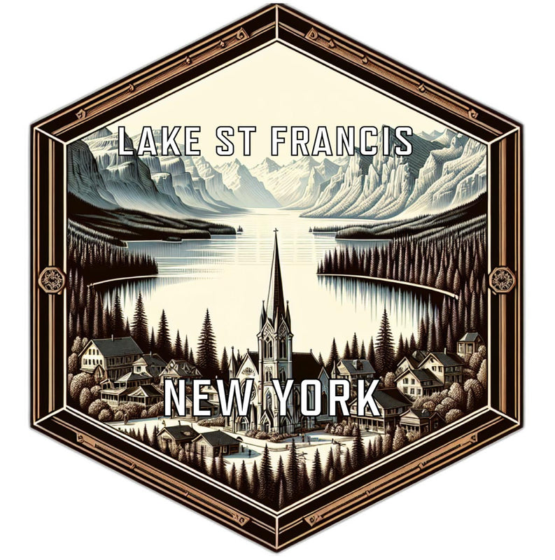 Lake St Francis New York Souvenir Travel Destination Die Cut Hexagon Fridge Magnet 2-Inch