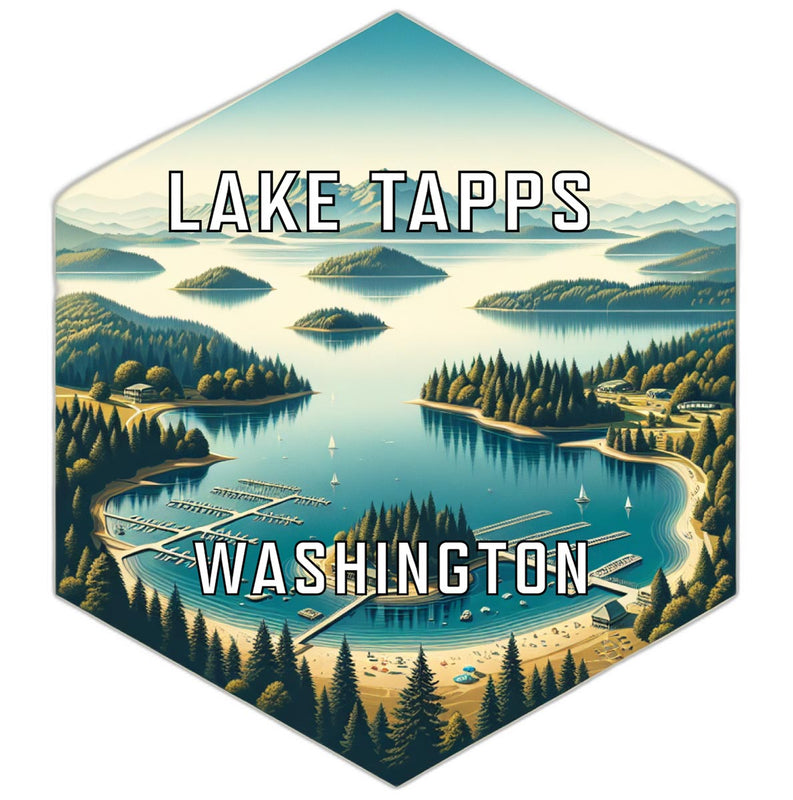 Lake Tapps Washington Souvenir Travel Destination Die Cut Hexagon Fridge Magnet 2-Inch