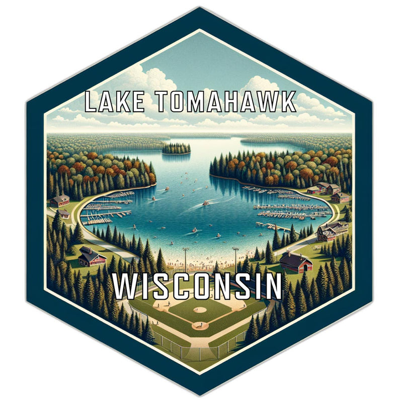 Lake Tomahawk Wisconsin Travel Destination Souvenir Vinyl Decal Sticker 2-Inch