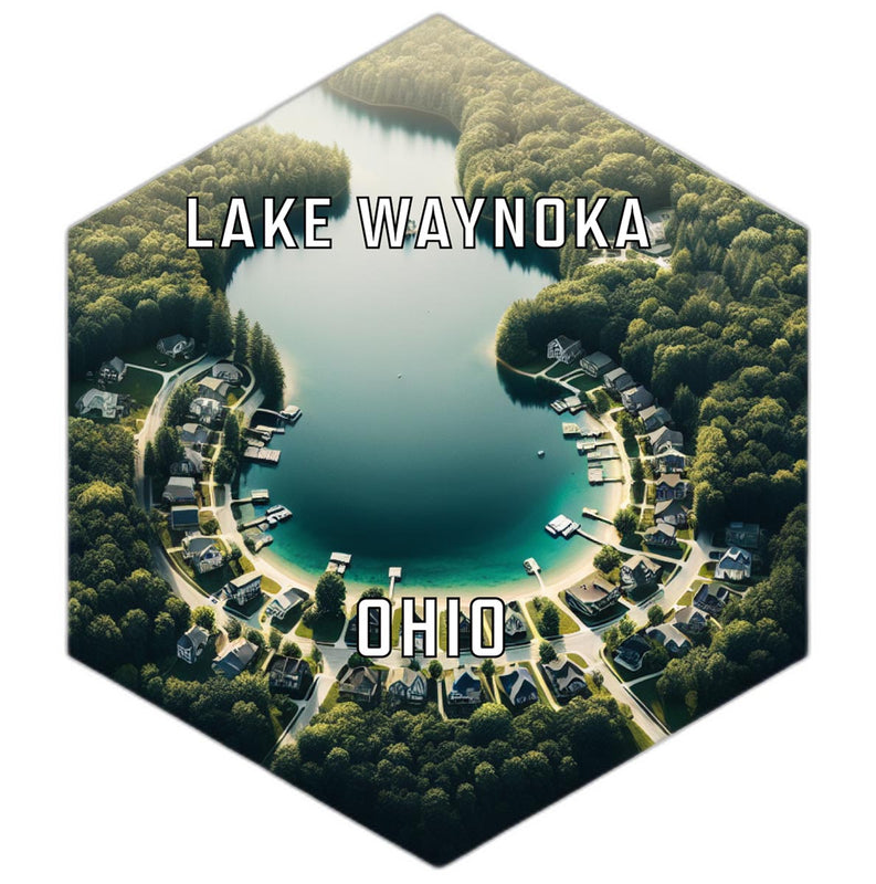 Lake Waynoka Ohio Souvenir Travel Destination Die Cut Hexagon Fridge Magnet 6-Inch