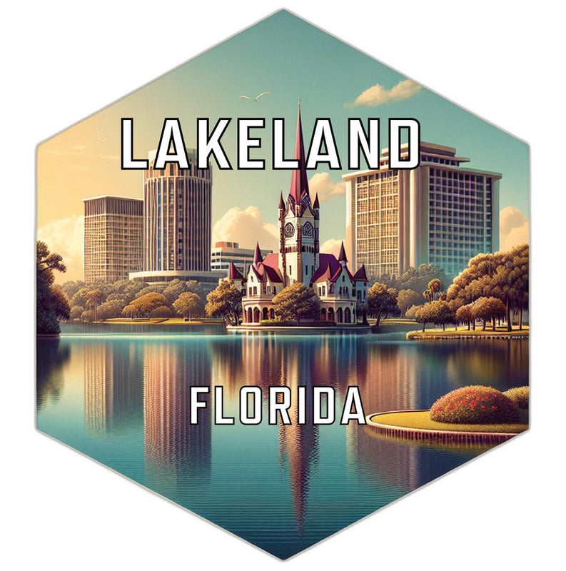 Lakeland Florida Souvenir Travel Destination Die Cut Hexagon Fridge Magnet 2-Inch