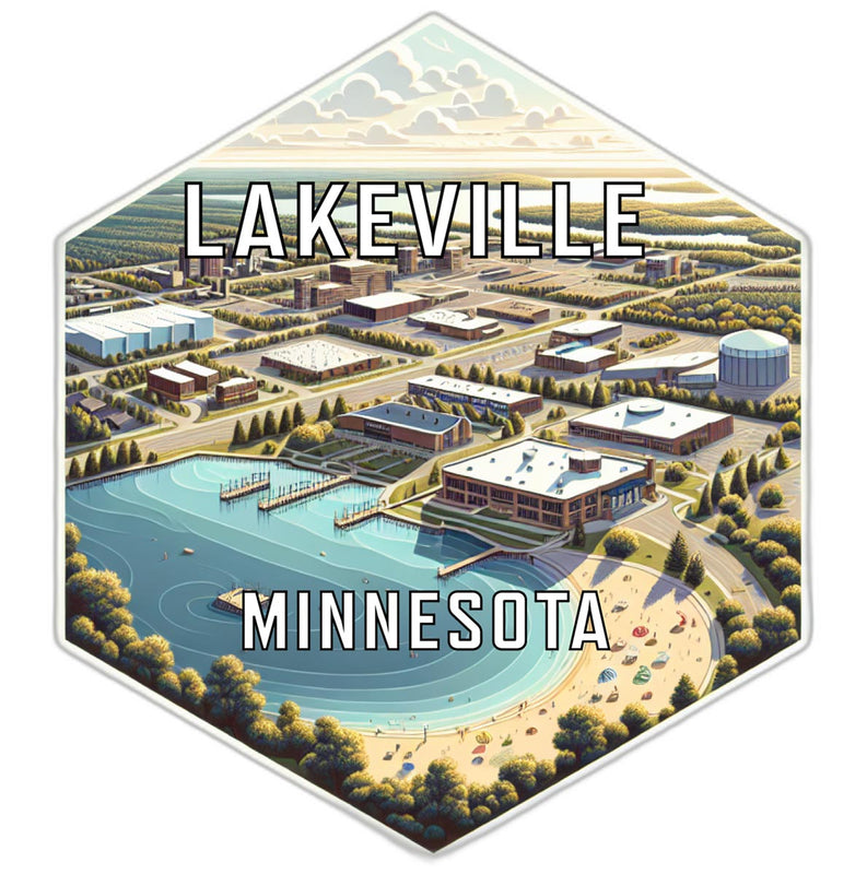 Lakeville Minnesota Souvenir Travel Destination Die Cut Hexagon Fridge Magnet 2-Inch