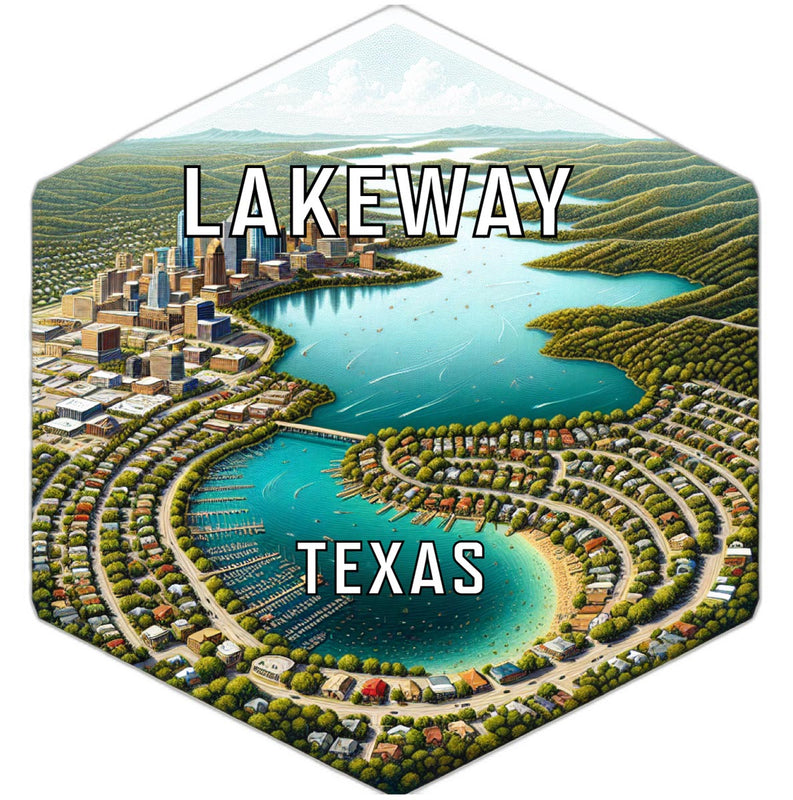 Lakeway Texas Souvenir Travel Destination Die Cut Hexagon Fridge Magnet 2-Inch
