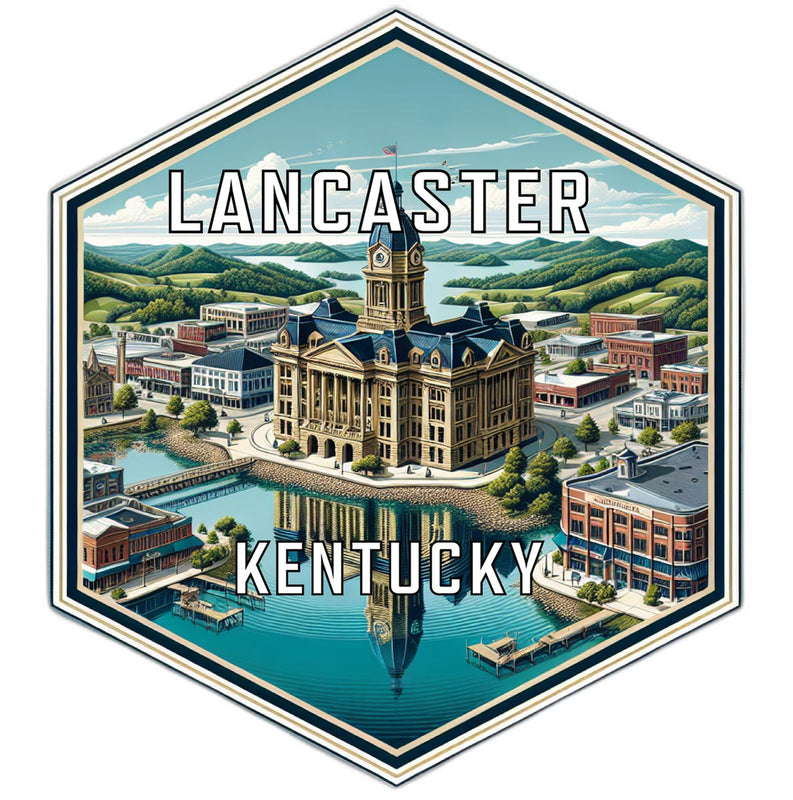 Lancaster Kentucky Souvenir Travel Destination Die Cut Hexagon Fridge Magnet 6-Inch