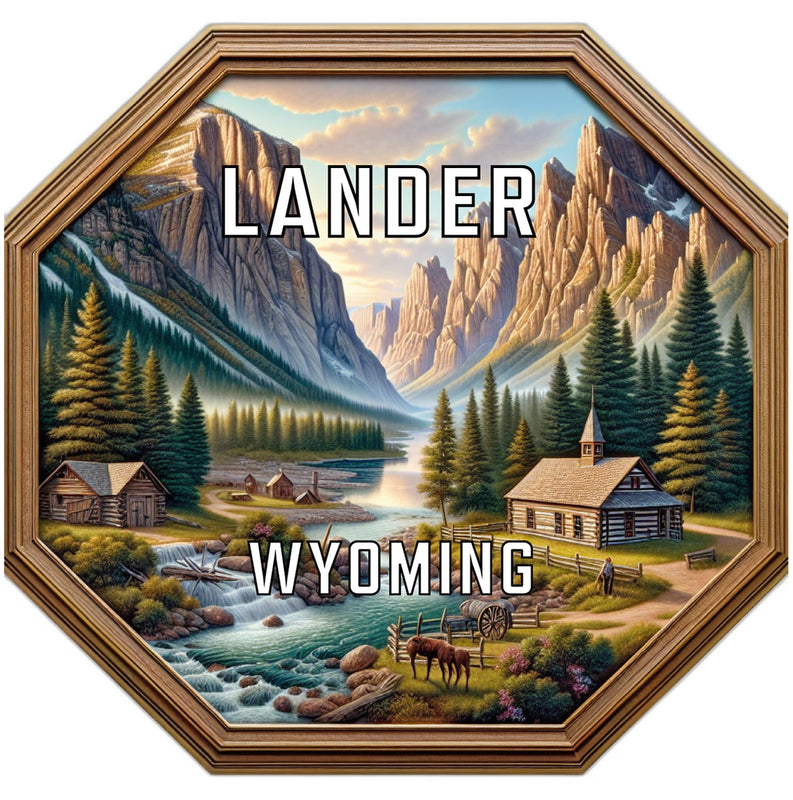 Lander Wyoming Travel Destination Souvenir Vinyl Decal Sticker 2-Inch