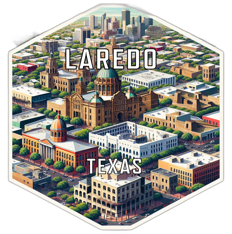 Laredo Texas Souvenir Travel Destination Die Cut Hexagon Fridge Magnet 2-Inch