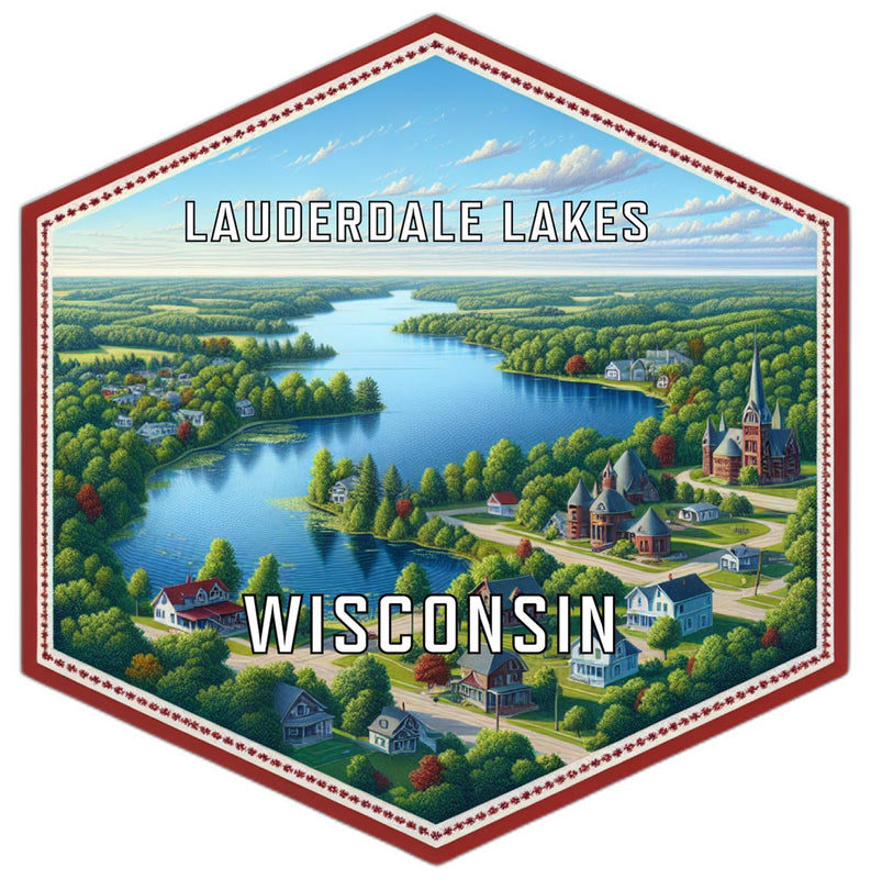 Lauderdale Lakes Wisconsin Travel Destination Souvenir Vinyl Decal Sticker 2-Inch