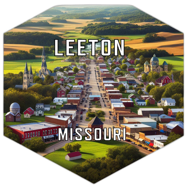 Leeton Missouri Souvenir Travel Destination Die Cut Hexagon Fridge Magnet 4-Inch