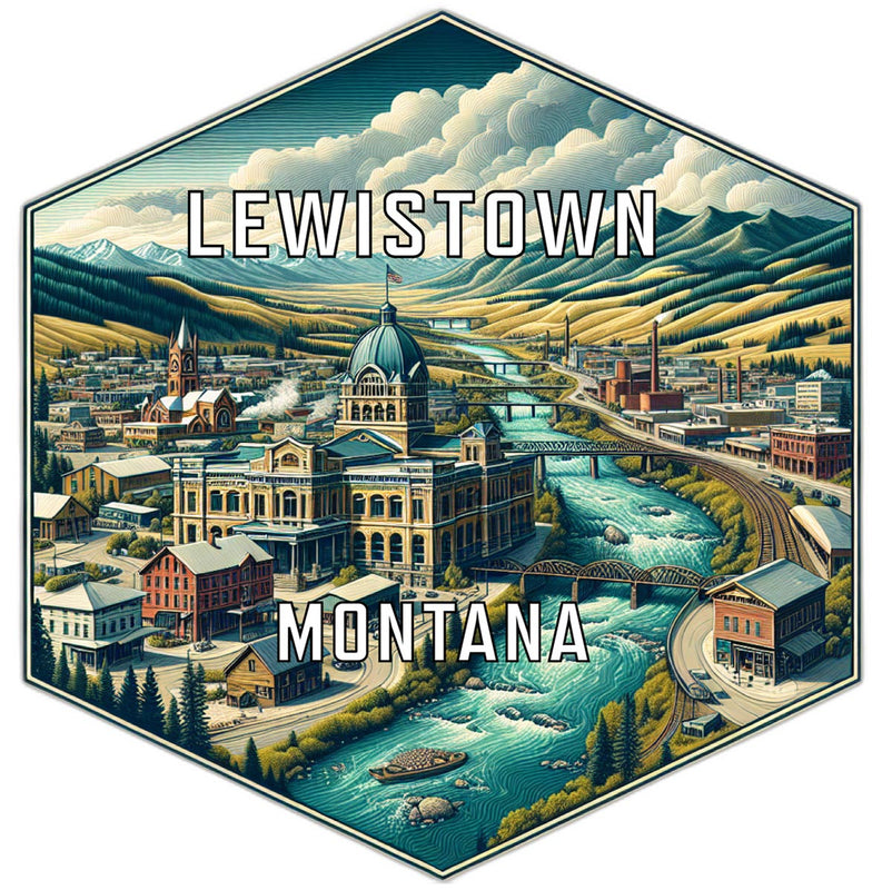 Lewistown Montana Travel Destination Souvenir Vinyl Decal Sticker 4-Inch