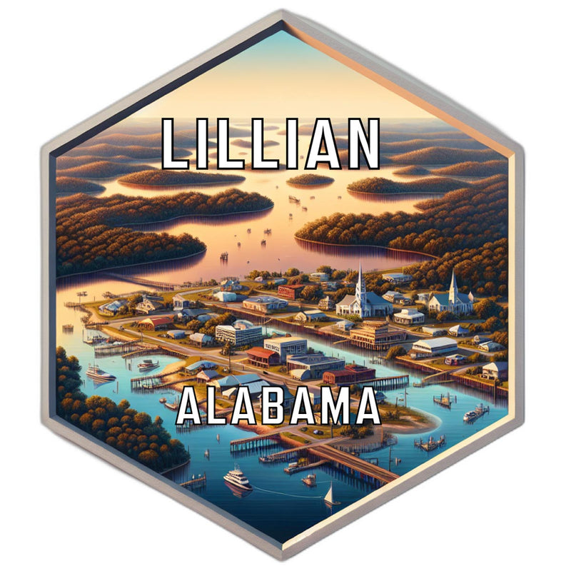 Lillian Alabama Travel Destination Souvenir Vinyl Decal Sticker 2-Inch