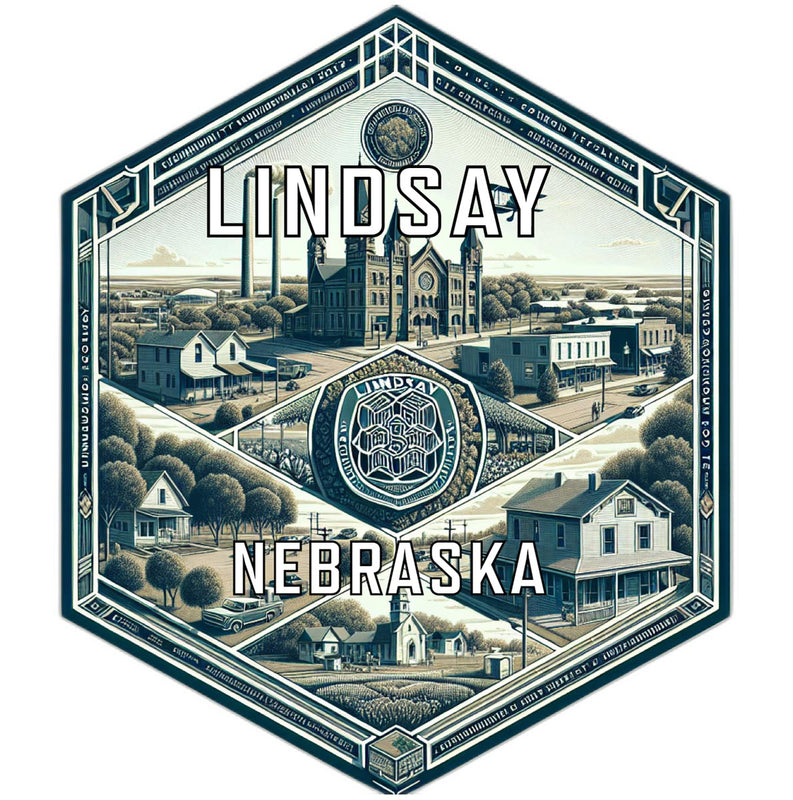Lindsay Nebraska Travel Destination Souvenir Vinyl Decal Sticker 4-Inch