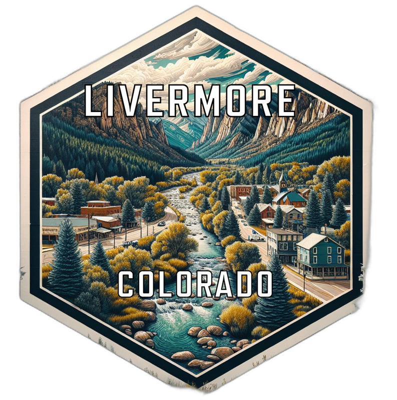 Livermore Colorado Souvenir Travel Destination Die Cut Hexagon Fridge Magnet 2-Inch