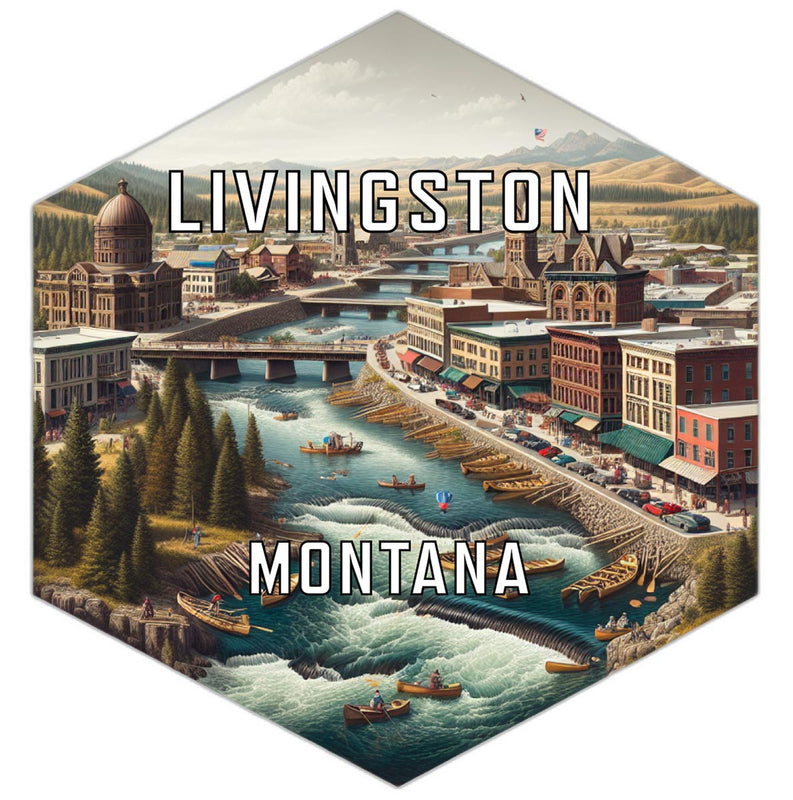 Livingston Montana Travel Destination Souvenir Vinyl Decal Sticker 6-Inch