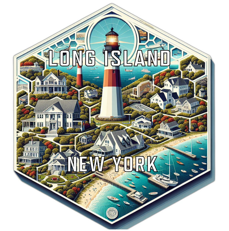 Long Island New York Travel Destination Souvenir Vinyl Decal Sticker 6-Inch