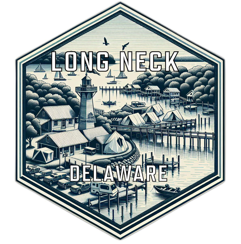 Long Neck Delaware Travel Destination Souvenir Vinyl Decal Sticker 6-Inch
