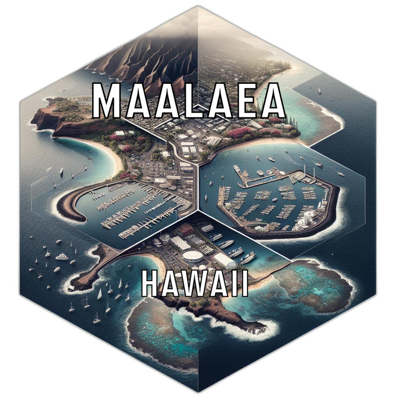 Maalaea Hawaii Souvenir Travel Destination Die Cut Hexagon Fridge Magnet 2-Inch