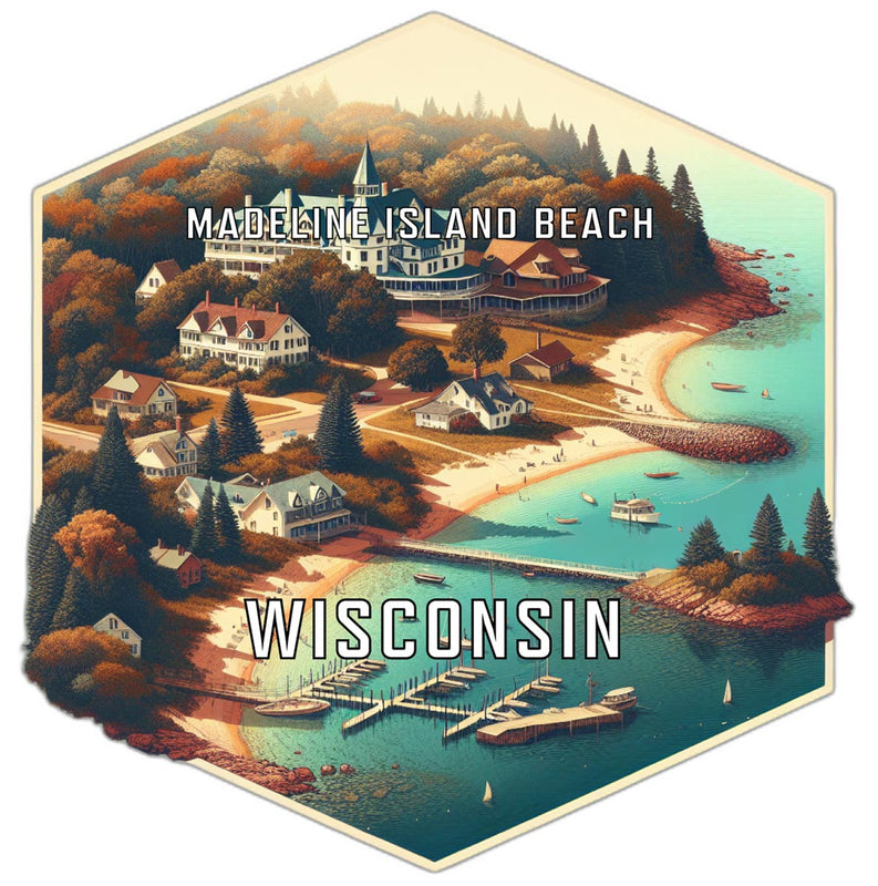 Madeline Island Beach Wisconsin Travel Destination Souvenir Vinyl Decal Sticker 6-Inch