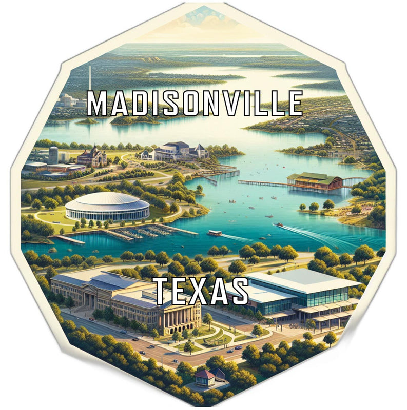 Madisonville Texas Souvenir Travel Destination Die Cut Hexagon Fridge Magnet 2-Inch