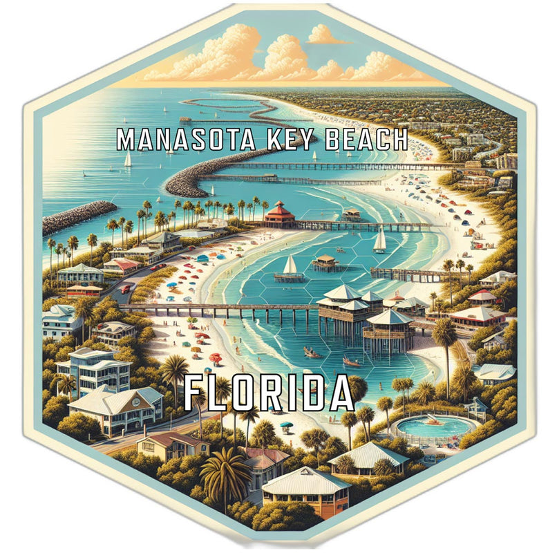 Manasota Key Beach Florida Travel Destination Souvenir Vinyl Decal Sticker 6-Inch