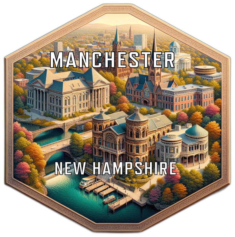 Manchester New Hampshire Travel Destination Souvenir Vinyl Decal Sticker 6-Inch