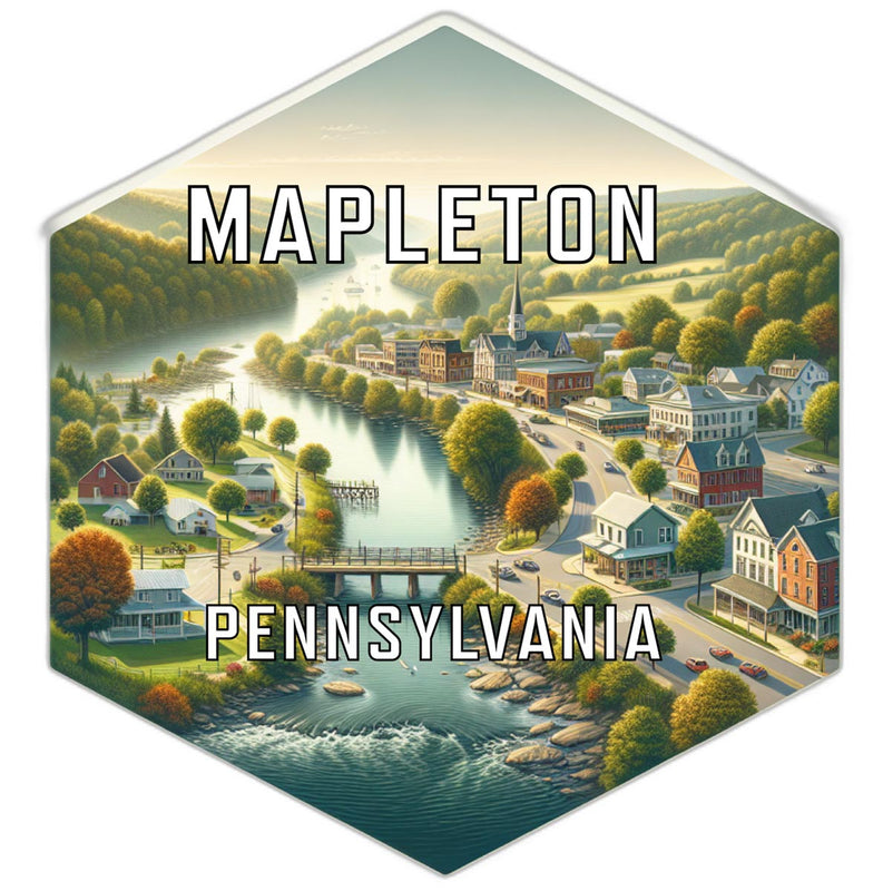 Mapleton Pennsylvania Souvenir Travel Destination Die Cut Hexagon Fridge Magnet 2-Inch