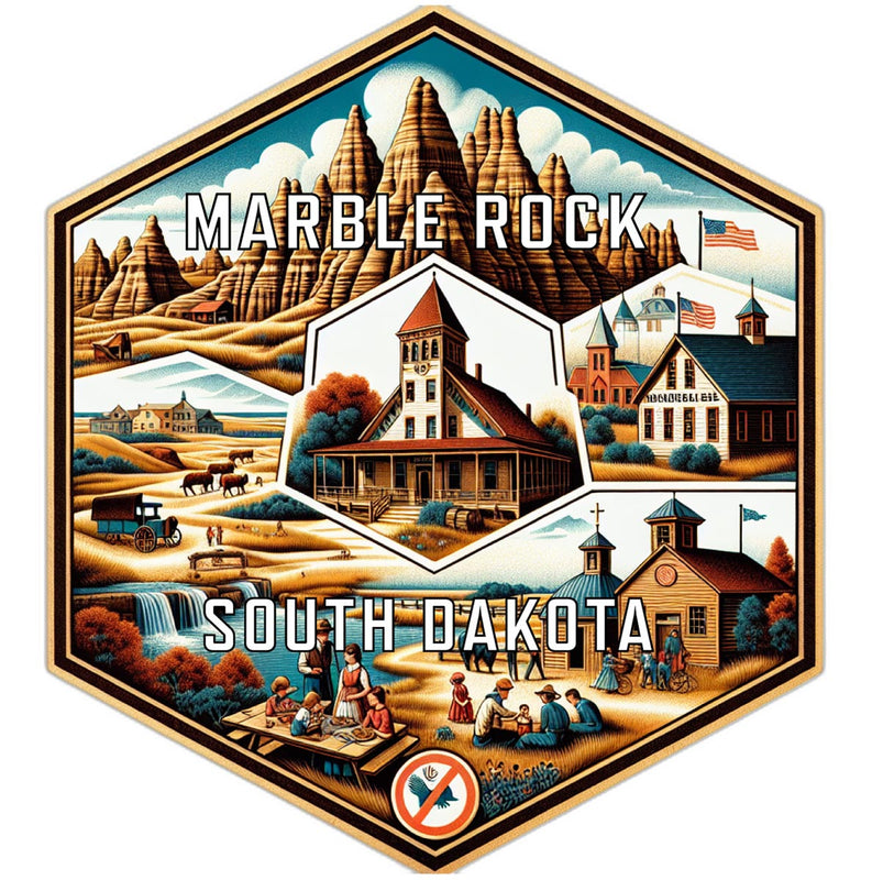 Marble Rock South Dakota Travel Destination Souvenir Vinyl Decal Sticker 6-Inch