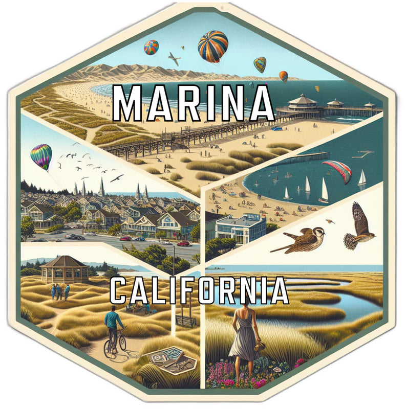 Marina California Travel Destination Souvenir Vinyl Decal Sticker 6-Inch