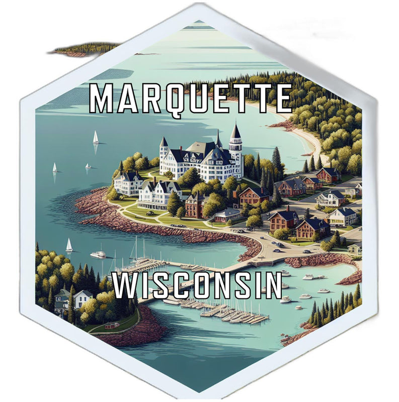 Marquette Wisconsin Travel Destination Souvenir Vinyl Decal Sticker 4-Inch