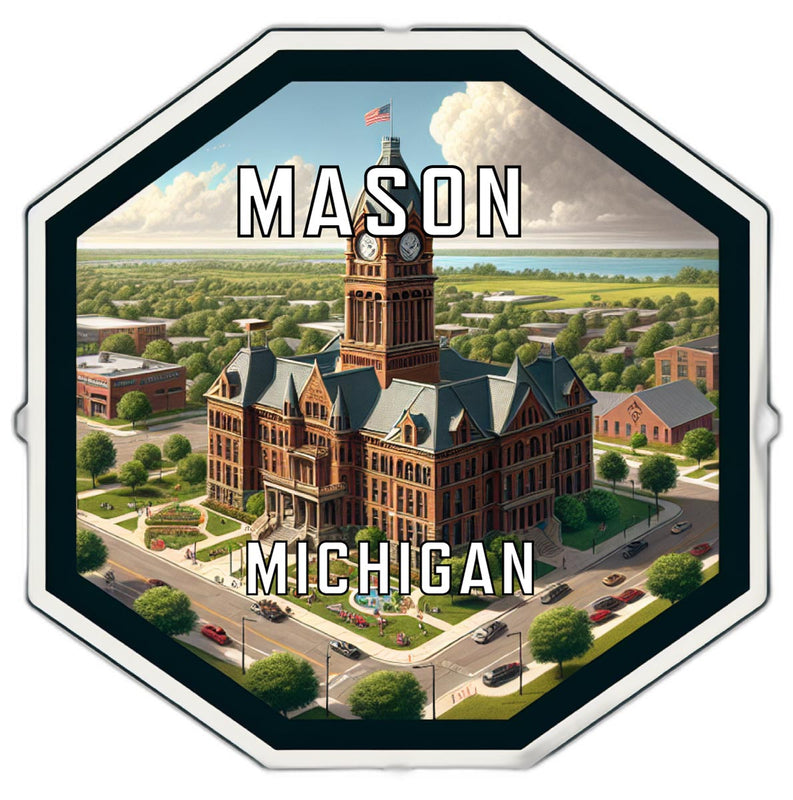 Mason Michigan Souvenir Travel Destination Die Cut Hexagon Fridge Magnet 2-Inch