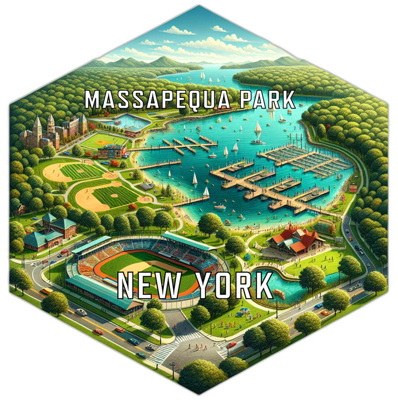 Massapequa Park New York Travel Destination Souvenir Vinyl Decal Sticker 4-Inch