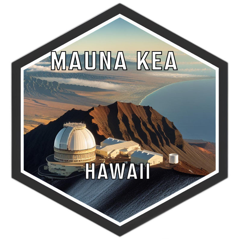 Mauna Kea Hawaii Souvenir Travel Destination Die Cut Hexagon Fridge Magnet 2-Inch