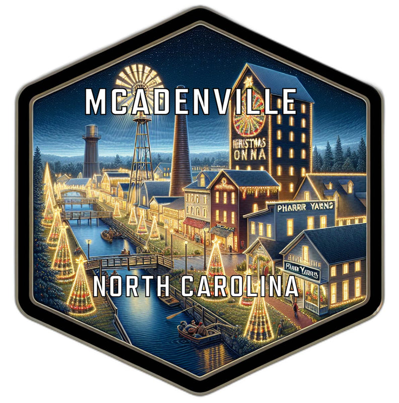 Mcadenville North Carolina Souvenir Travel Destination Die Cut Hexagon Fridge Magnet 2-Inch
