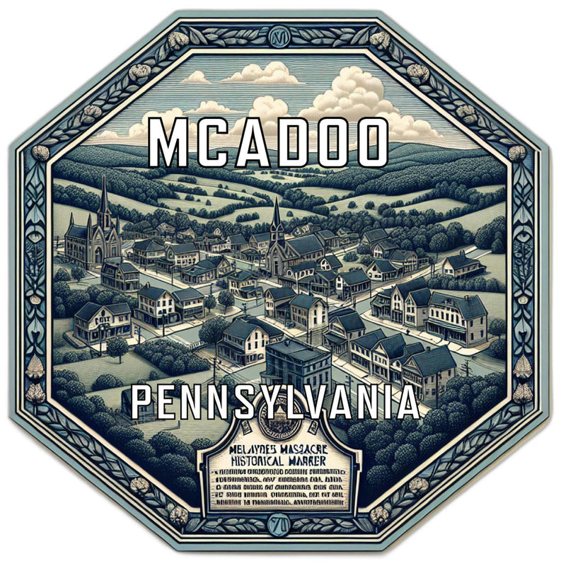 Mcadoo Pennsylvania Souvenir Travel Destination Die Cut Hexagon Fridge Magnet 6-Inch