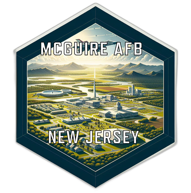 Mcguire Afb New Jersey Souvenir Travel Destination Die Cut Hexagon Fridge Magnet 2-Inch