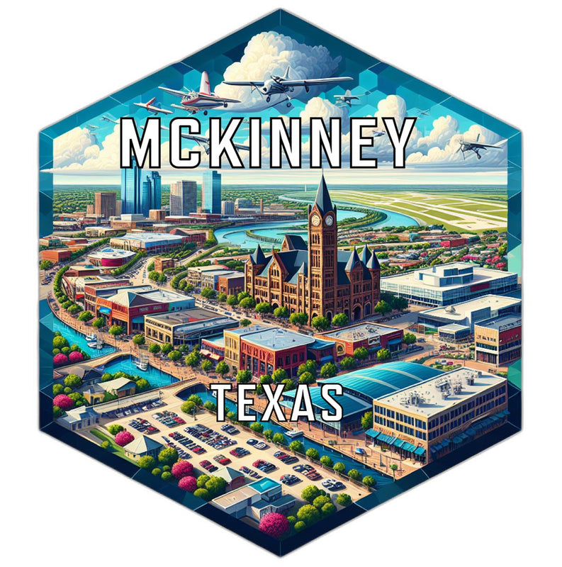 Mckinney Texas Souvenir Travel Destination Die Cut Hexagon Fridge Magnet 2-Inch