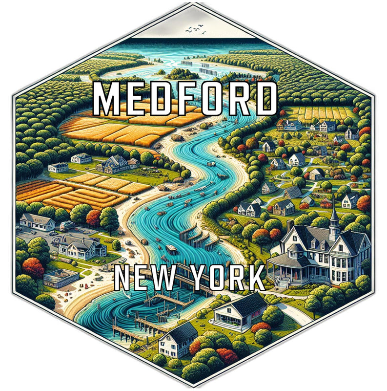 Medford New York Travel Destination Souvenir Vinyl Decal Sticker 2-Inch