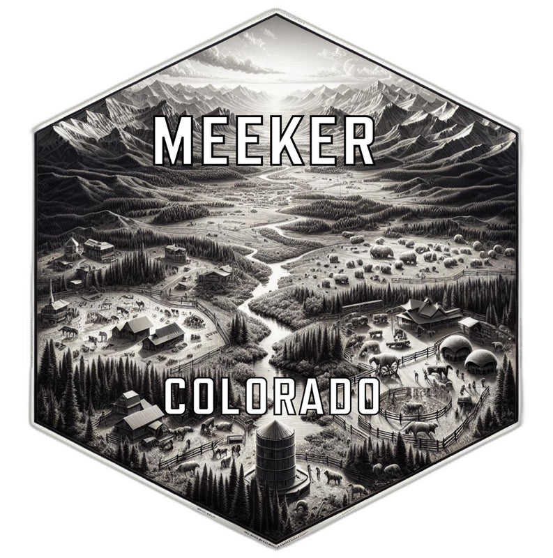 Meeker Colorado Souvenir Travel Destination Die Cut Hexagon Fridge Magnet 2-Inch