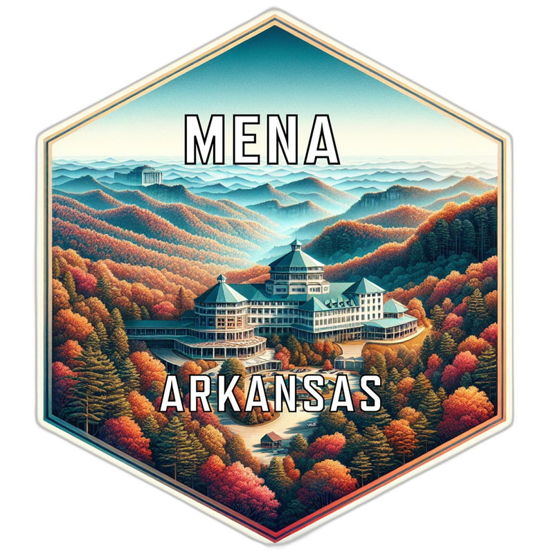 Mena Arkansas Souvenir Travel Destination Die Cut Hexagon Fridge Magnet 6-Inch