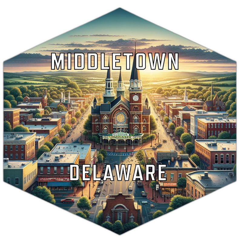 Middletown Delaware Souvenir Travel Destination Die Cut Hexagon Fridge Magnet 6-Inch