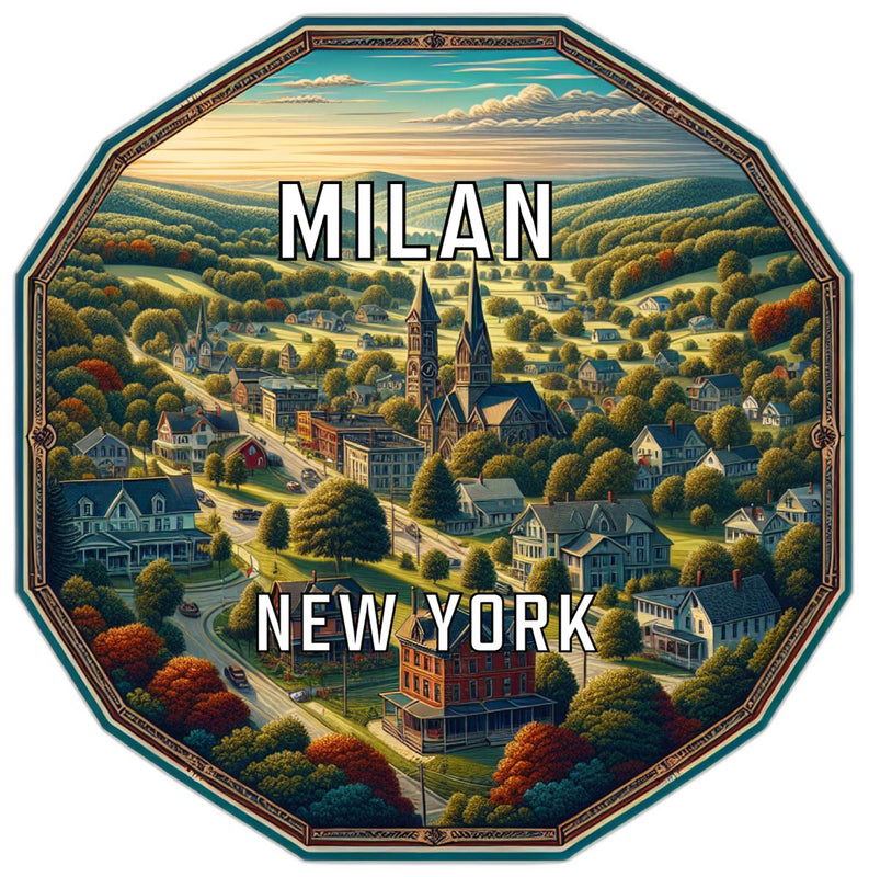 Milan New York Travel Destination Souvenir Vinyl Decal Sticker 2-Inch