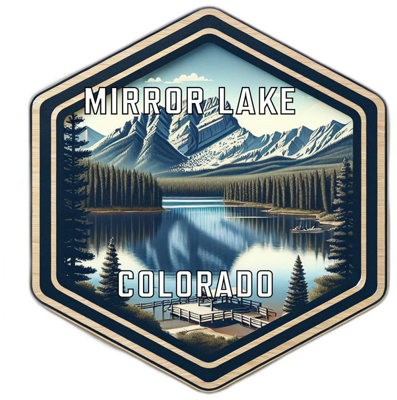 Mirror Lake Colorado Souvenir Travel Destination Die Cut Hexagon Fridge Magnet 2-Inch